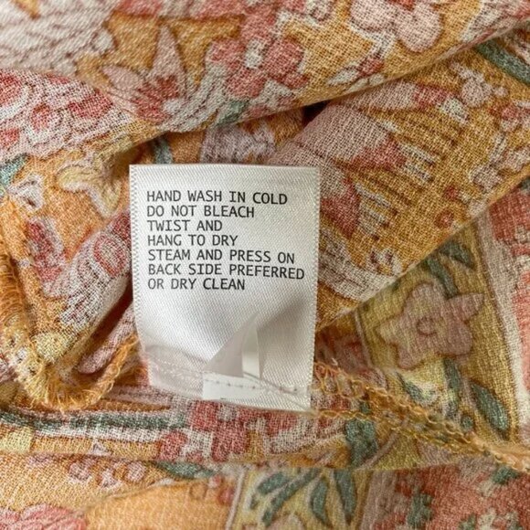 Cynthia Rowley Floral Tunic Mini Dress Flowy Boho 3/4 Sleeves Size M - Picture 8 of 9